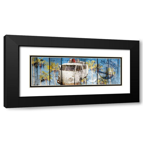 The beach van Black Modern Wood Framed Art Print with Double Matting by Sola, Bresso