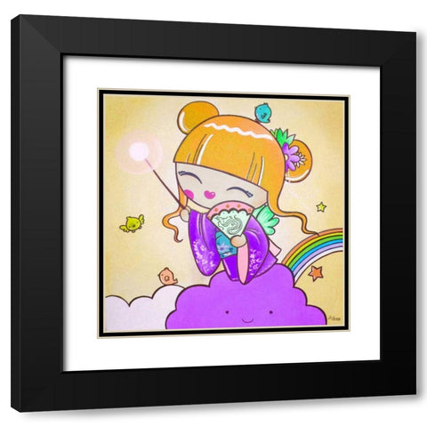 Japanese Fairy Black Modern Wood Framed Art Print with Double Matting by Vicedo, Diana
