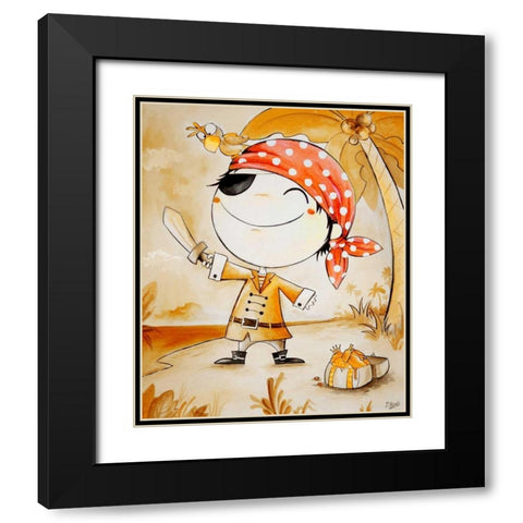 Pirate Black Modern Wood Framed Art Print with Double Matting by Vicedo, Diana