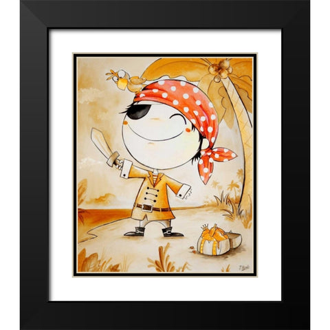 Pirate Black Modern Wood Framed Art Print with Double Matting by Vicedo, Diana
