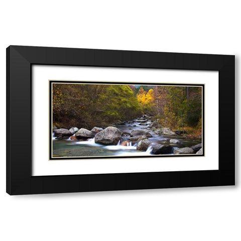 Forest and river 802 Black Modern Wood Framed Art Print with Double Matting by Palacios, J.A.