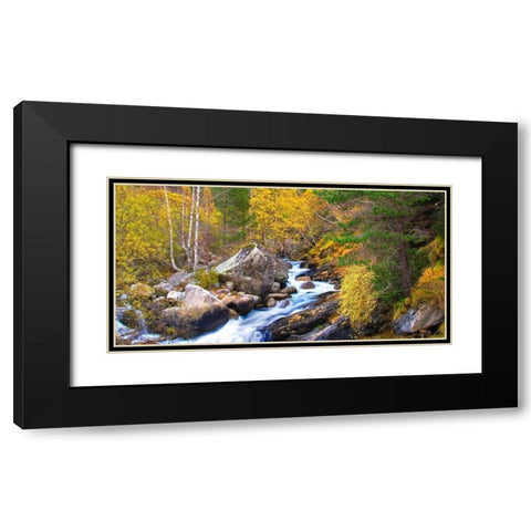 Forest and river 803 Black Modern Wood Framed Art Print with Double Matting by Palacios, J.A.