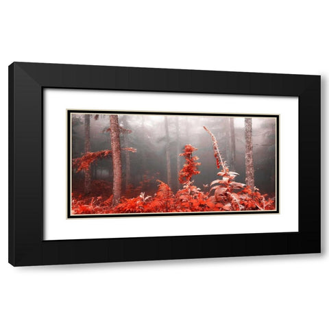 Red forest 809 Black Modern Wood Framed Art Print with Double Matting by Palacios, J.A.