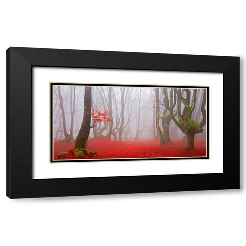 Red forest 811 Black Modern Wood Framed Art Print with Double Matting by Palacios, J.A.