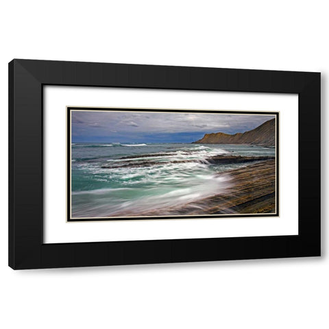 Sea 814 Black Modern Wood Framed Art Print with Double Matting by Palacios, J.A.
