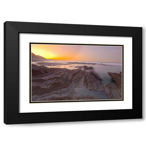 Sunrise beach 845 Black Modern Wood Framed Art Print with Double Matting by Palacios, J.A.