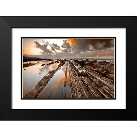 Wild coast 844 Black Modern Wood Framed Art Print with Double Matting by Palacios, J.A.