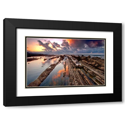 Wild coast 843 Black Modern Wood Framed Art Print with Double Matting by Palacios, J.A.