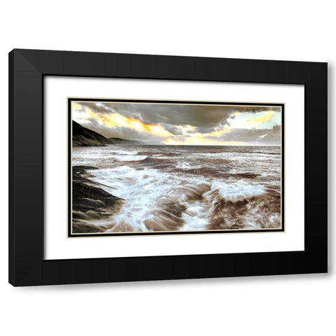 Sea twilight 842 Black Modern Wood Framed Art Print with Double Matting by Palacios, J.A.