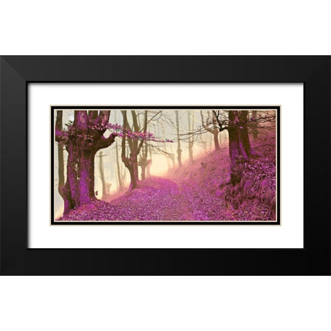 Forest in purple 827 Black Modern Wood Framed Art Print with Double Matting by Palacios, J.A.