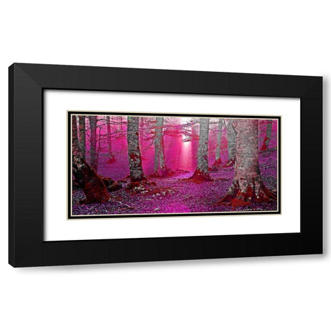 Forest and sunbeam 822 Black Modern Wood Framed Art Print with Double Matting by Palacios, J.A.