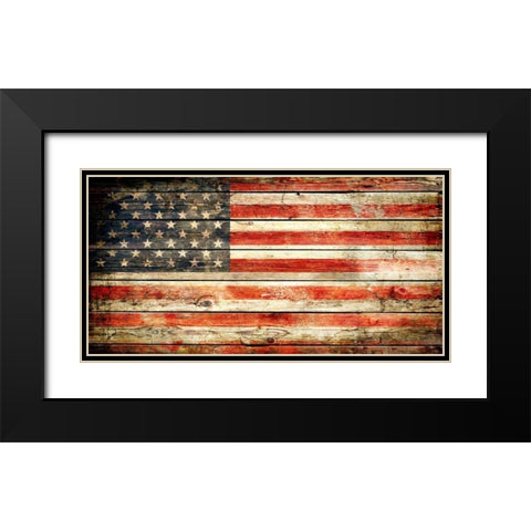 USA 2 Black Modern Wood Framed Art Print with Double Matting by Robins, John H.