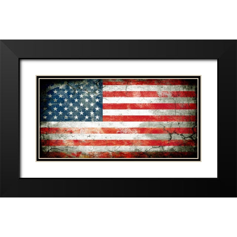 USA 1 Black Modern Wood Framed Art Print with Double Matting by Robins, John H.