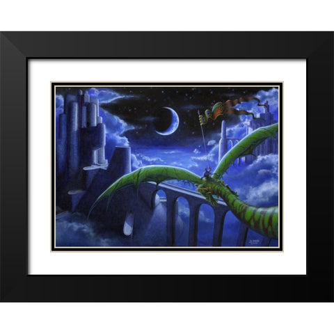 Castles in the Sky Black Modern Wood Framed Art Print with Double Matting by Martin, Jose Luis
