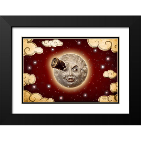 A Trip to the Moon-Red Black Modern Wood Framed Art Print with Double Matting by Martin, Jose Luis