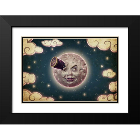 A Trip to the Moon Black Modern Wood Framed Art Print with Double Matting by Martin, Jose Luis
