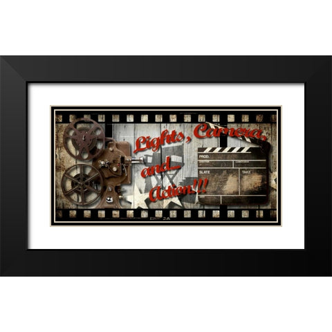Cinema 01 Black Modern Wood Framed Art Print with Double Matting by Robert, Paul
