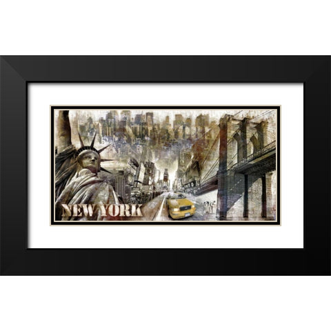New York 02 Black Modern Wood Framed Art Print with Double Matting by Robert, Paul
