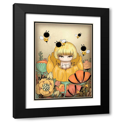 Thumbelina Black Modern Wood Framed Art Print with Double Matting by Yuste, Patricia