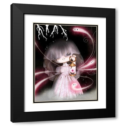 The eye Black Modern Wood Framed Art Print with Double Matting by Yuste, Patricia