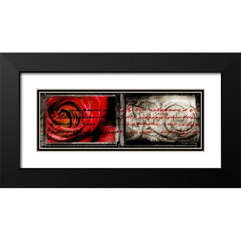 Letter and Roses Black Modern Wood Framed Art Print with Double Matting by Willow, Susan P.