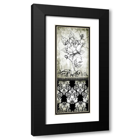 Rose Vintage II B Black Modern Wood Framed Art Print with Double Matting by Willow, Susan P.