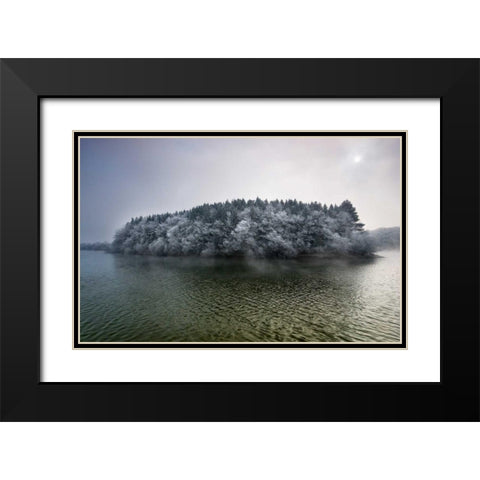 Winter in the swamp Black Modern Wood Framed Art Print with Double Matting by Vera, Urtzi