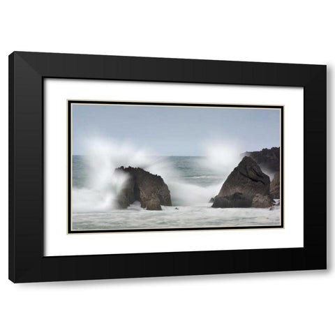 Game waves Black Modern Wood Framed Art Print with Double Matting by Vera, Urtzi