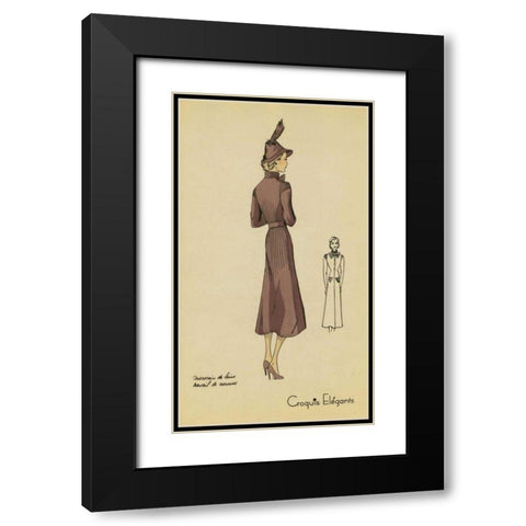 Ladies Fashion I Black Modern Wood Framed Art Print with Double Matting by Unknown