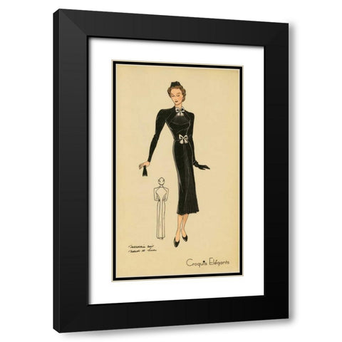 Ladies Fashion II Black Modern Wood Framed Art Print with Double Matting by Unknown