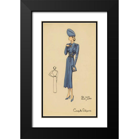 Ladies Fashion III Black Modern Wood Framed Art Print with Double Matting by Unknown