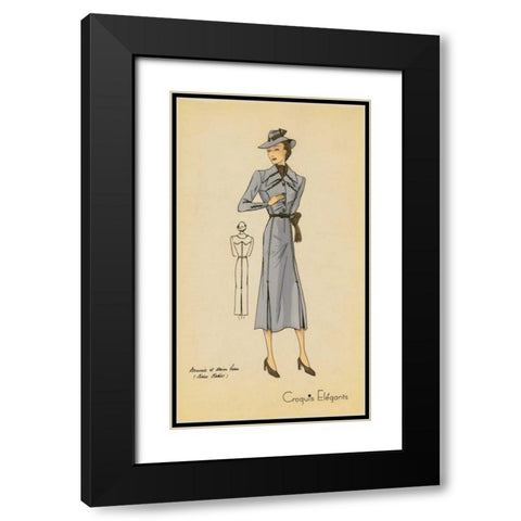 Ladies Fashion IV Black Modern Wood Framed Art Print with Double Matting by Unknown