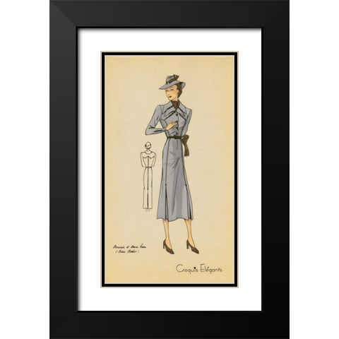 Ladies Fashion IV Black Modern Wood Framed Art Print with Double Matting by Unknown
