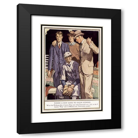 Baskins Fashions V Black Modern Wood Framed Art Print with Double Matting by Unknown