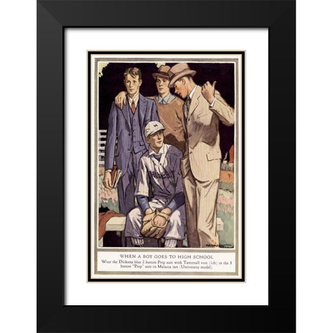 Baskins Fashions V Black Modern Wood Framed Art Print with Double Matting by Unknown