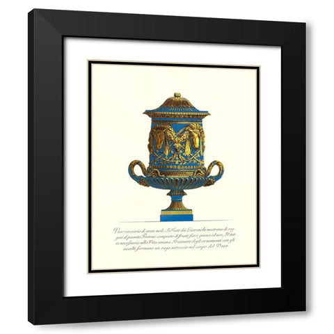 Blue Urn I Black Modern Wood Framed Art Print with Double Matting by Piranesi