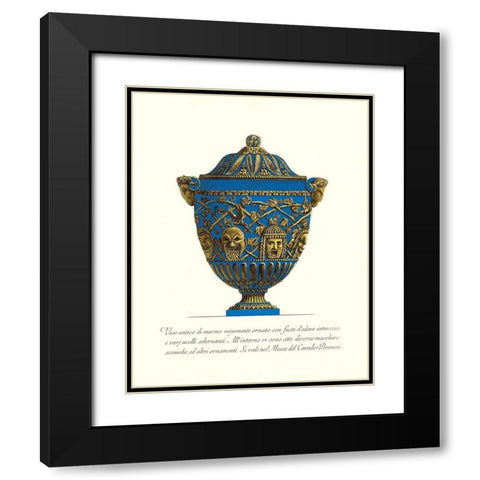 Blue Urn III Black Modern Wood Framed Art Print with Double Matting by Piranesi