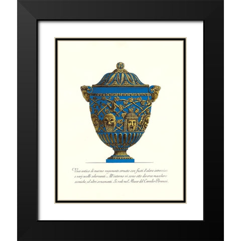 Blue Urn III Black Modern Wood Framed Art Print with Double Matting by Piranesi