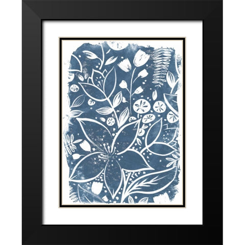 Garden Batik II Black Modern Wood Framed Art Print with Double Matting by Vess, June Erica