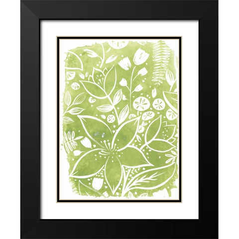 Garden Batik IV Black Modern Wood Framed Art Print with Double Matting by Vess, June Erica