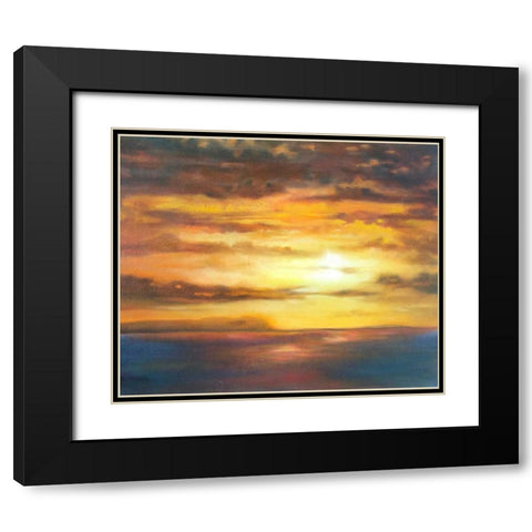Niihau Black Modern Wood Framed Art Print with Double Matting by Quin, Marabeth