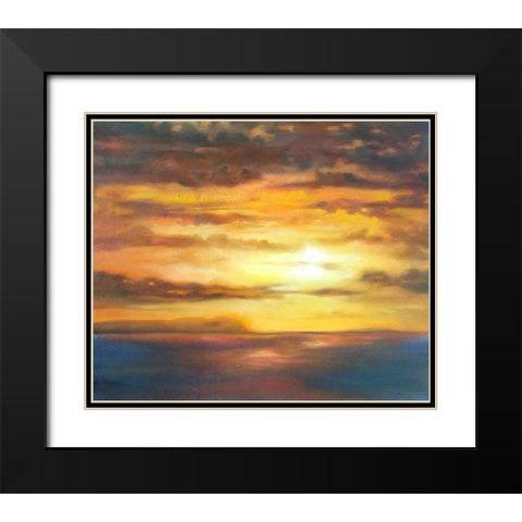 Niihau Black Modern Wood Framed Art Print with Double Matting by Quin, Marabeth