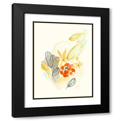 Bouquet Moderne III Black Modern Wood Framed Art Print with Double Matting by Vess, June Erica