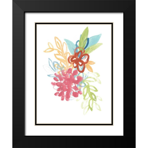 Flora Moderne II Black Modern Wood Framed Art Print with Double Matting by Vess, June Erica
