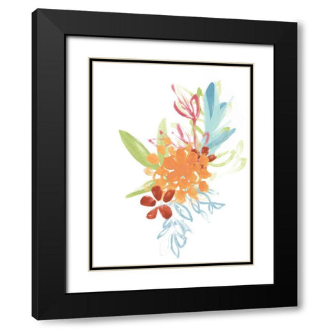 Flora Moderne IV Black Modern Wood Framed Art Print with Double Matting by Vess, June Erica