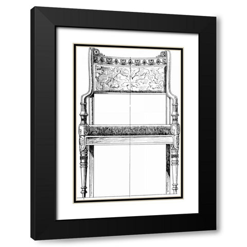 Custom Furniture Blueprint IV Black Modern Wood Framed Art Print with Double Matting by Vision Studio