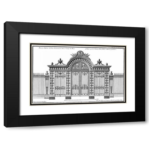 Custom Neufforge Gate Blueprint III Black Modern Wood Framed Art Print with Double Matting by Neufforge