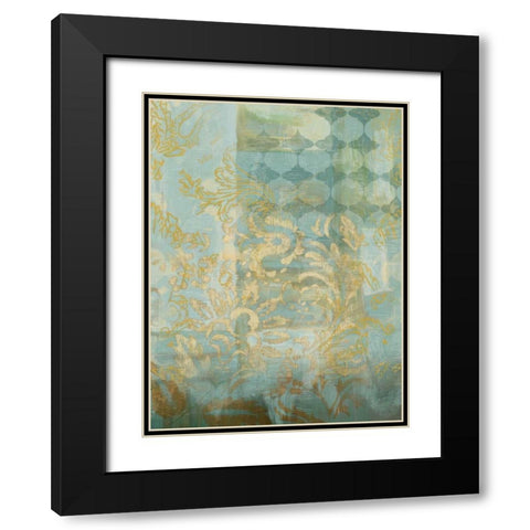 Gilded Tapestry I Black Modern Wood Framed Art Print with Double Matting by Zarris, Chariklia