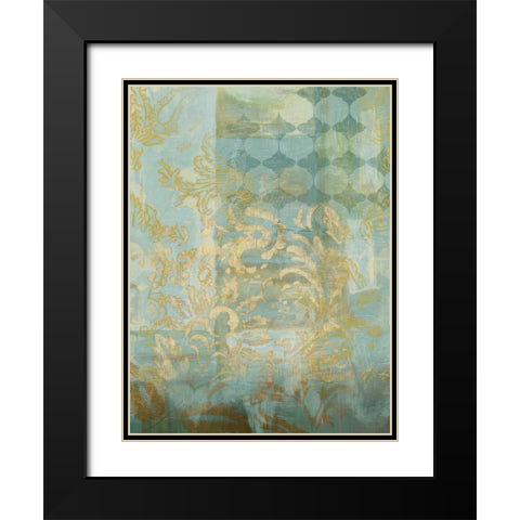 Gilded Tapestry I Black Modern Wood Framed Art Print with Double Matting by Zarris, Chariklia