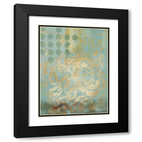 Gilded Tapestry II Black Modern Wood Framed Art Print with Double Matting by Zarris, Chariklia